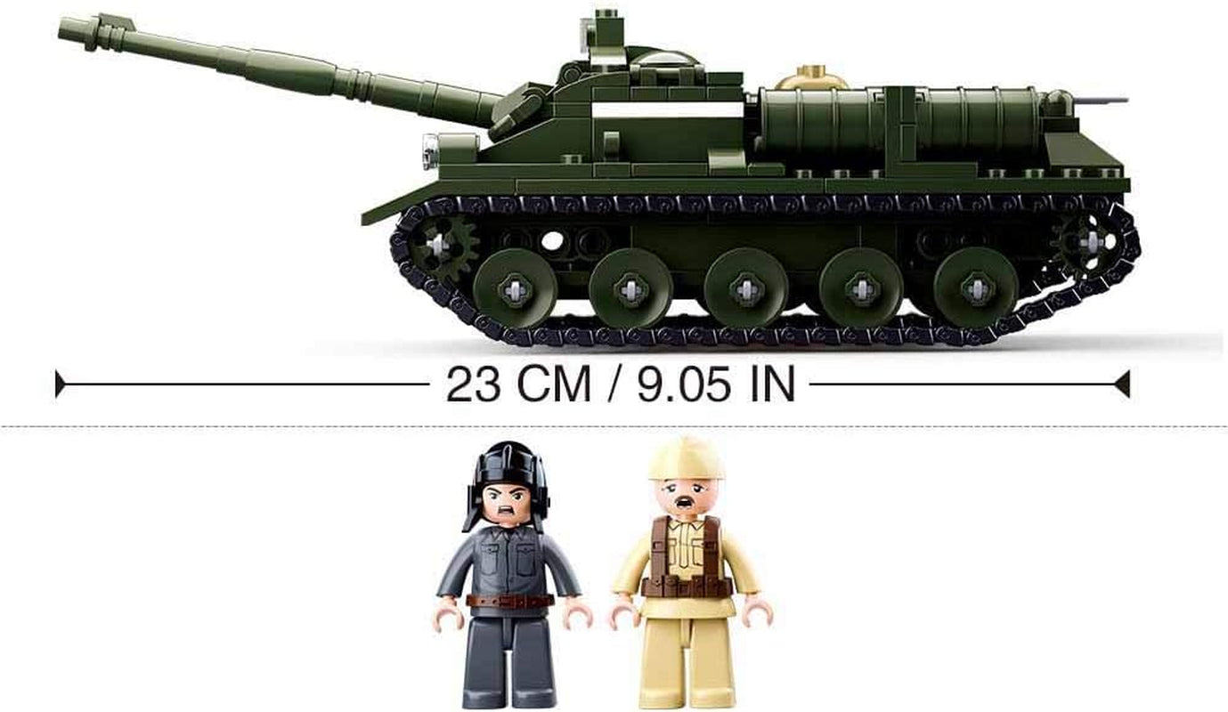 Sluban SL95558, Seconde Guerre mondiale - Alliierter Jagdpanzer(335 Teile)[M38-B0687], Spielset, Klemmbausteine, Soldaten, mit Spielfigur, Army WWII, Multi Color