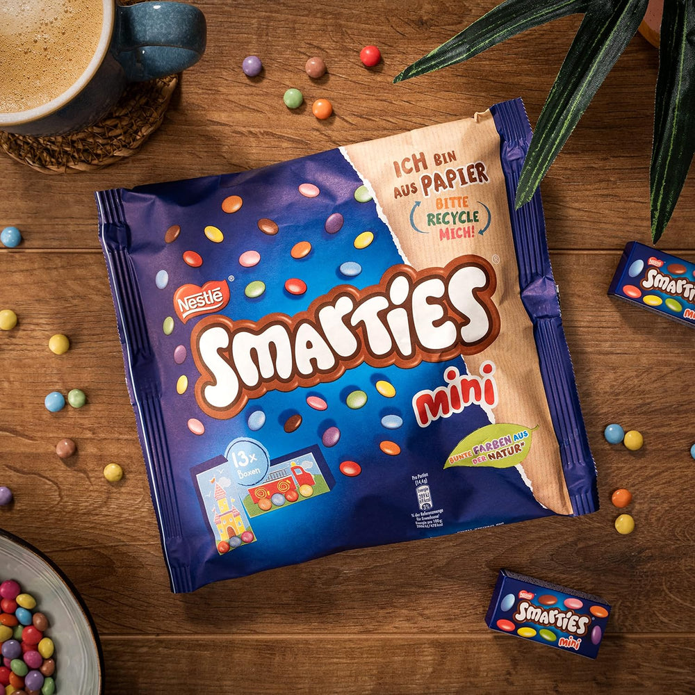 Nestlé SMARTIES Mini petites lentilles emballées individuellement avec chocolat au lait, paquet de 3 (1 x 187 g)
