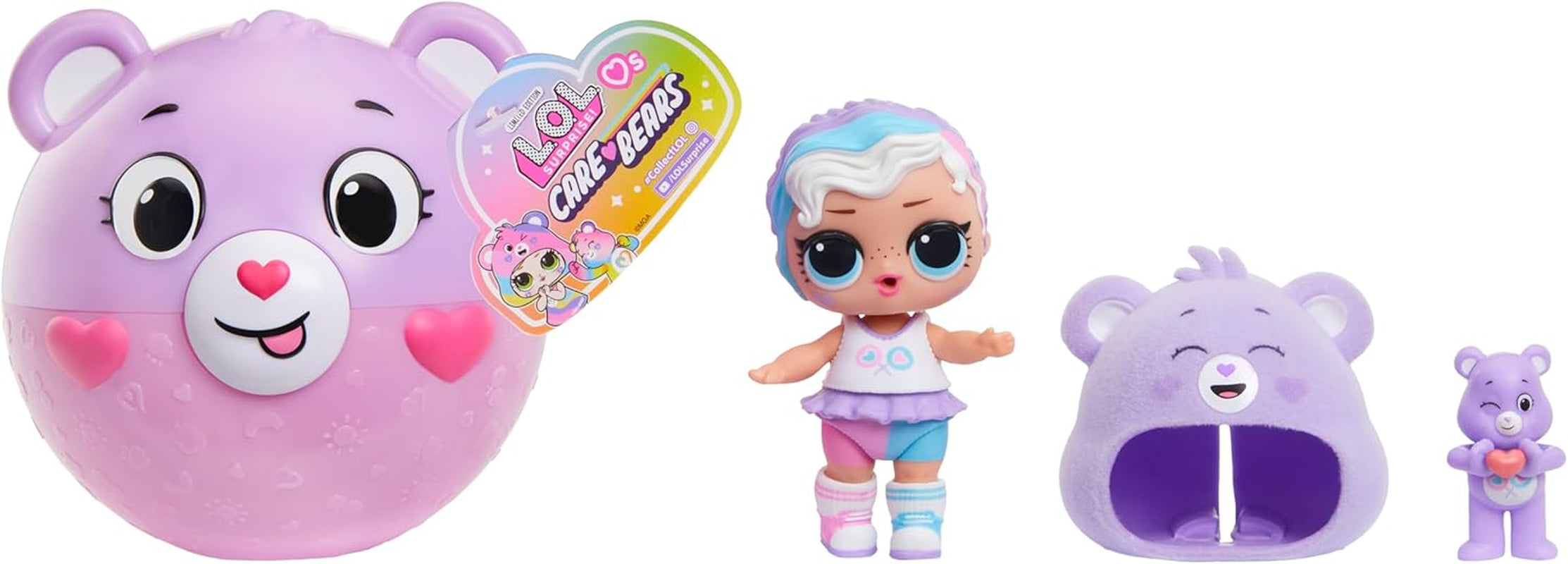 Mdr Surprise ! Loves Care Bears Tots - Comprend 1 poupée avec tenue et accessoires, une boule d'ours en peluche, un emballage caché, 6 poupées à collectionner