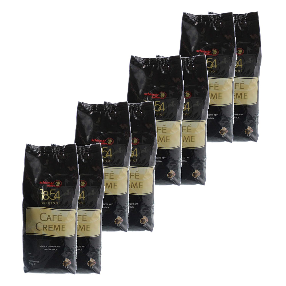 Café Crème Grains de café entiers de style suisse, paquet de 8, 8 x 1000 g