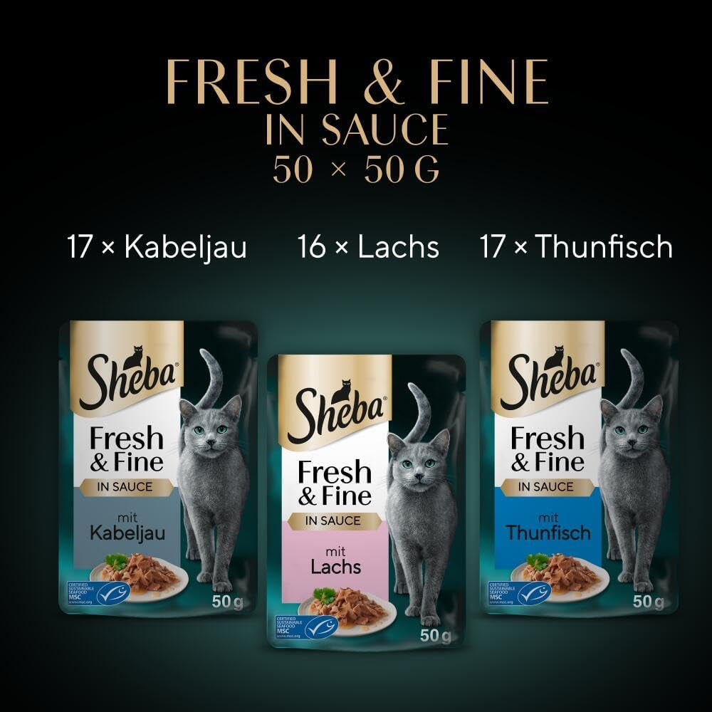 Sheba CATCARE Sachet Wet Fresh & FINE (Poisson) Morceaux en sauce Adulte 50g Multipack Standard
