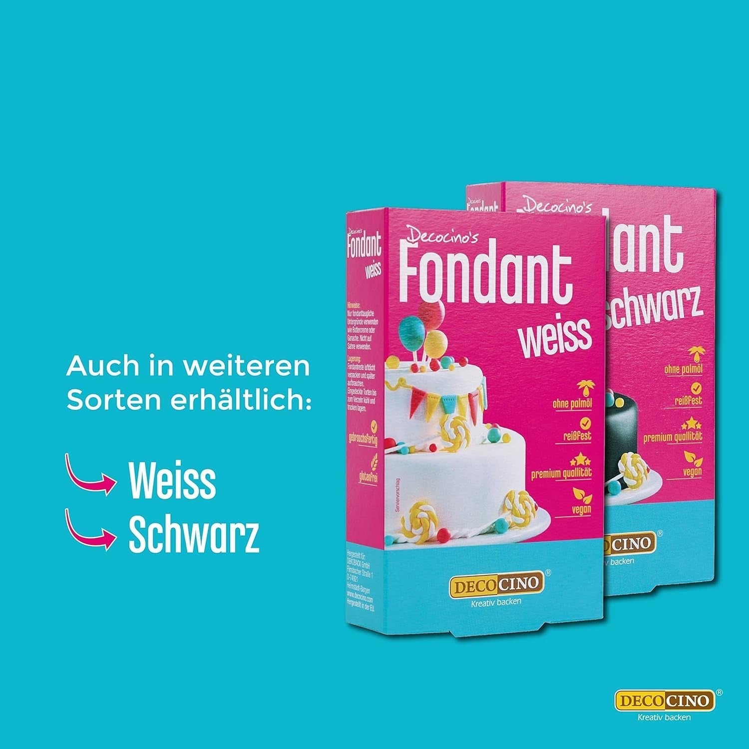 DECOCINO Fondant Schoko – 250 g – Idéal pour verzieren von Kuchen, torten, cupcakes – Palmölfrei & Vegan Glazes et Decor Naty Shop