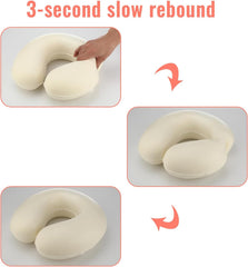 Litimkat Oreiller cervical pour enfants, oreiller de voyage portable, oreiller en mousse à mémoire de forme en forme de U, voyage, avion, voiture, train, bureau, maison, motif animal mignon, housse de coussin détachable (rose) Oreillers orthopédiques cervicaux Naty Shop