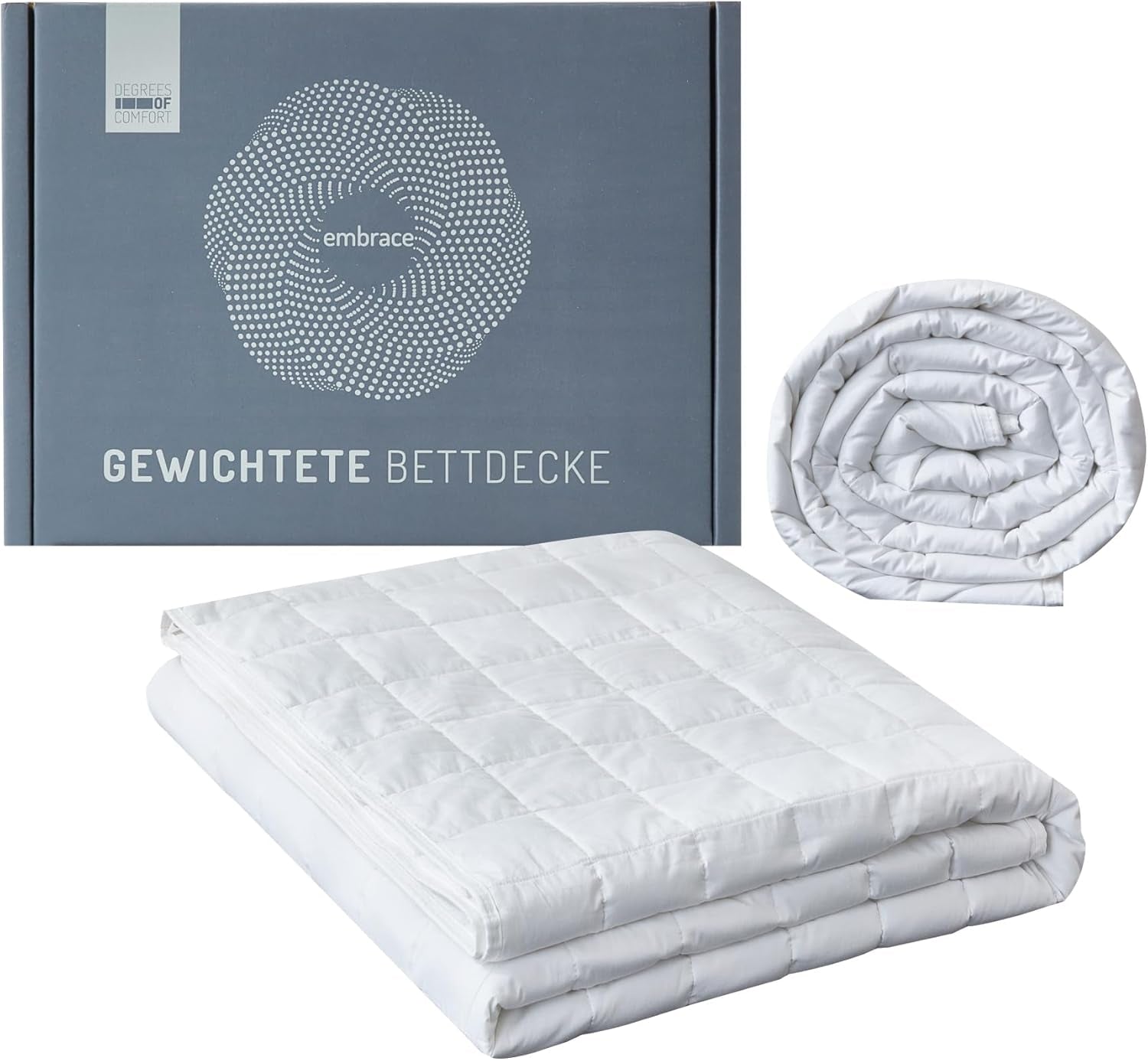 Degrés de confort couverture lestée 135X200Cm 7Kg, couverture de thérapie anti-stress en 100% coton, couverture lourde Couverture lestée pour adultes Peut améliorer le sommeil et réduire le stress Degrés de confort Lits et couvertures 155 X 220 Cm 11,0 kilogrammes