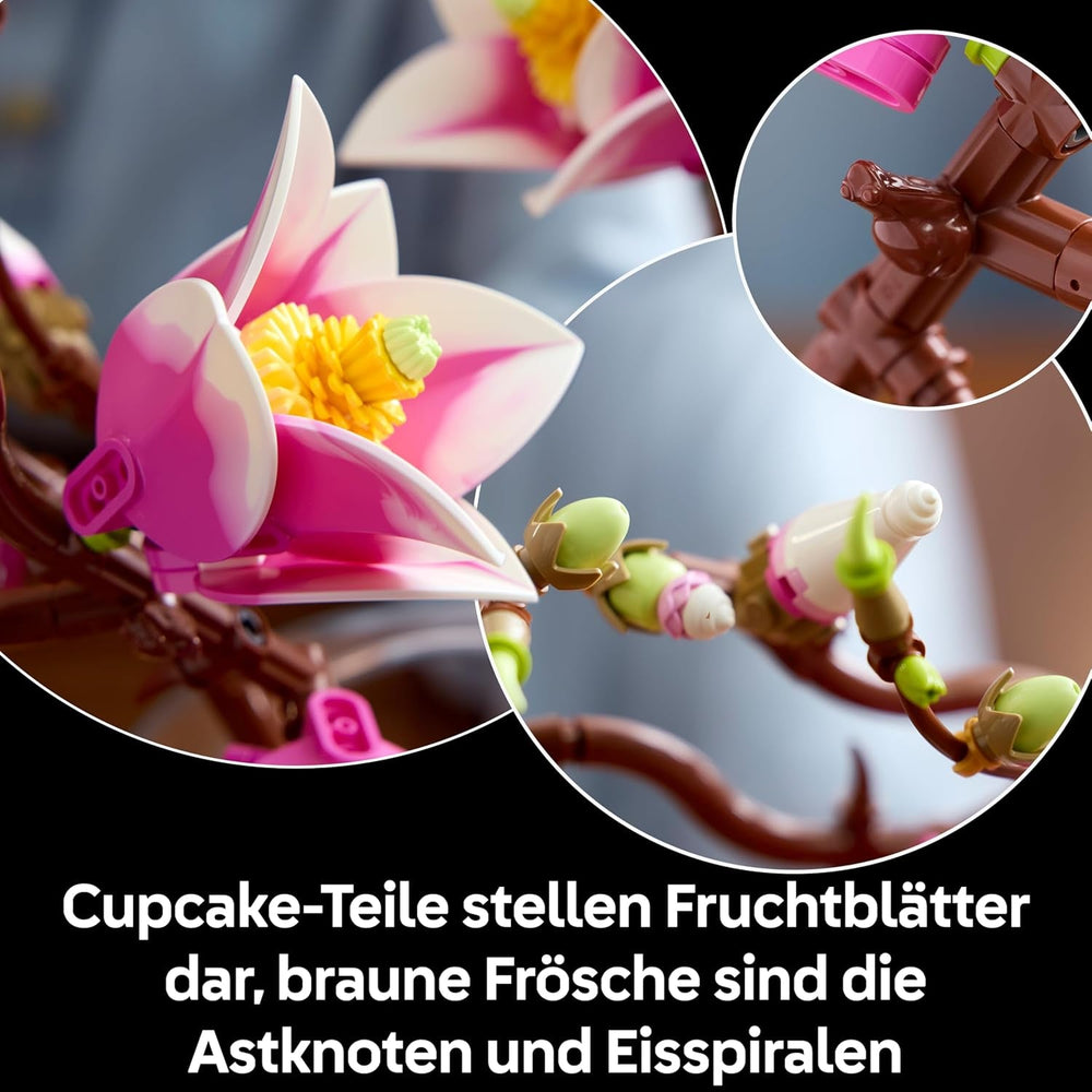 LEGO Botanicals Magnolienzweige - Kunstblumen Set für Erwachsene - 5 künstliche Magnolien für Deko im Wohn- oder Schlafzimmer - DIY Geschenkidee für Frauen - 11510