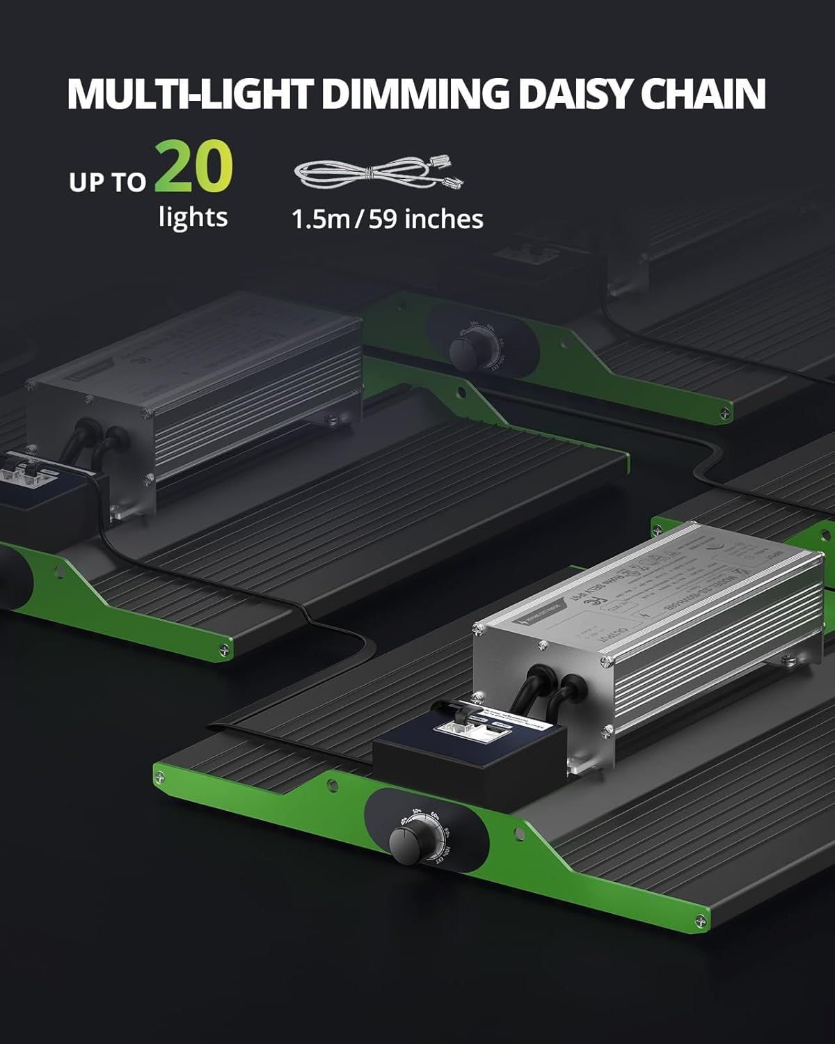 VIPARSPECTRA P1000 Lampe de culture LED à spectre complet 2024 LED 0 % à 100 % variable pour serres, plantes d'intérieur, semis, légumes, fleurs, tentes de culture 60 x 60 cm et 80 x 80 cm