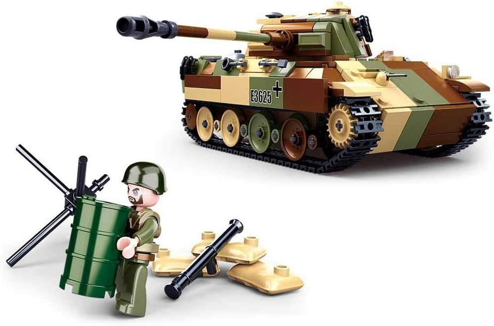 Sluban Klemmbausteine ​​​​WWII - Mittlerer Deutscher Panzer [M38-B0859], Spielset, Klemmbausteine, Soldaten, mit Spielfigur, Army WWII, carie, SL95719