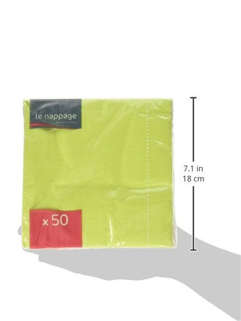 , serviettes 2 épaisseurs 33 X 33 X 50 cm, vert, 50 pièces