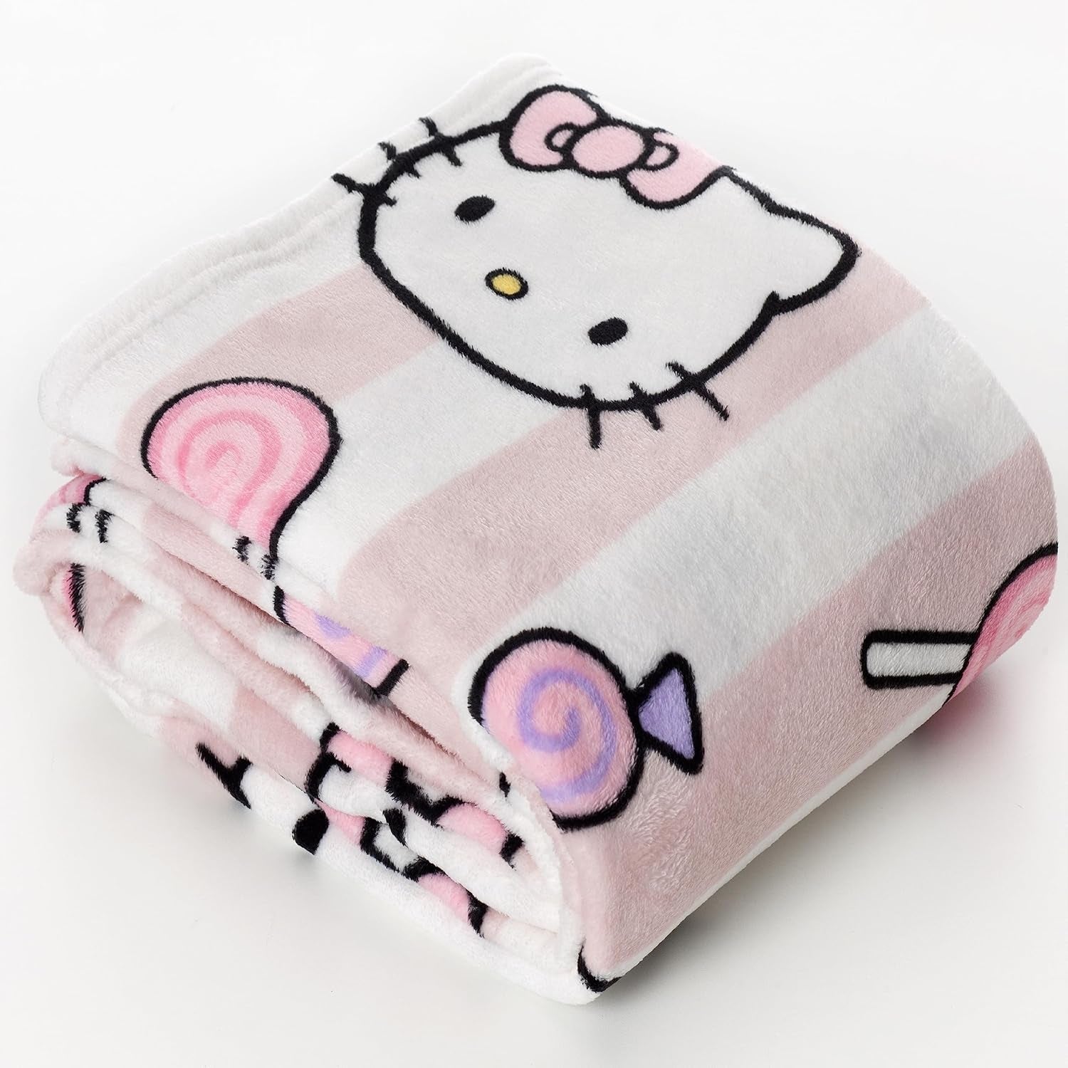 Couvre-lit Hello Kitty, rose, couverture douce 130X170Cm, couvre-lit en microfibre couvre-lit ou couvre-lit canapé. Qualité avec certificat Oekotex, Sanrio Lits et Couvertures Besuche den Kanguru-Store