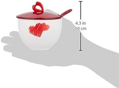 Guzzini - Love, zaharniță cu lingură - roșu transparent, 12,6 x 12,6 x h9,8 cm | 200cc - 11470065