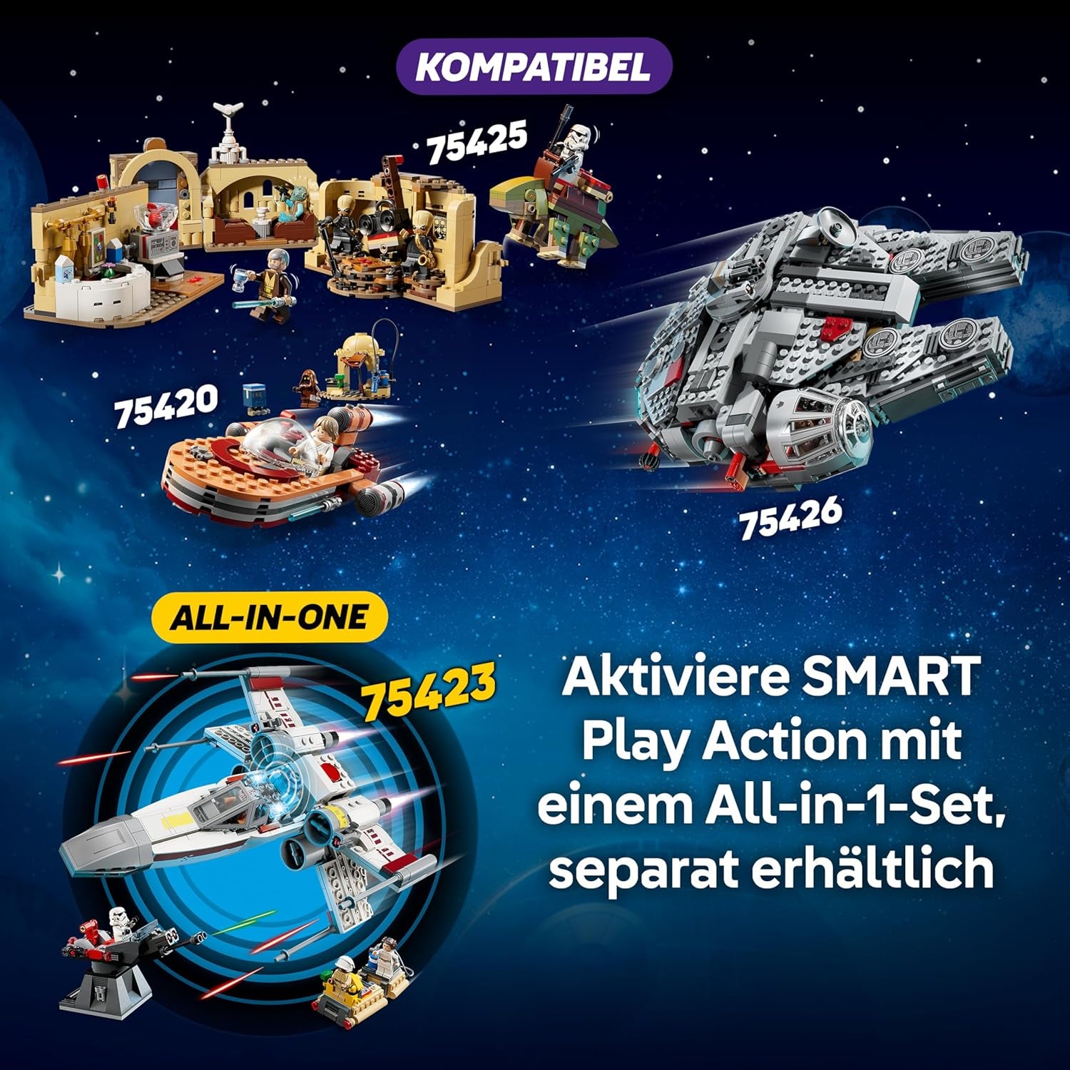 LEGO Star Wars 75420 SMART Play : Luke's Landspeeder - Compatible Interaktives Spielzeug inkl. Figurine SMART Tag et Luke Skywalker - Idée cadeau pour les fans de garçons, de filles et d'Erwachsene à partir de 6 ans