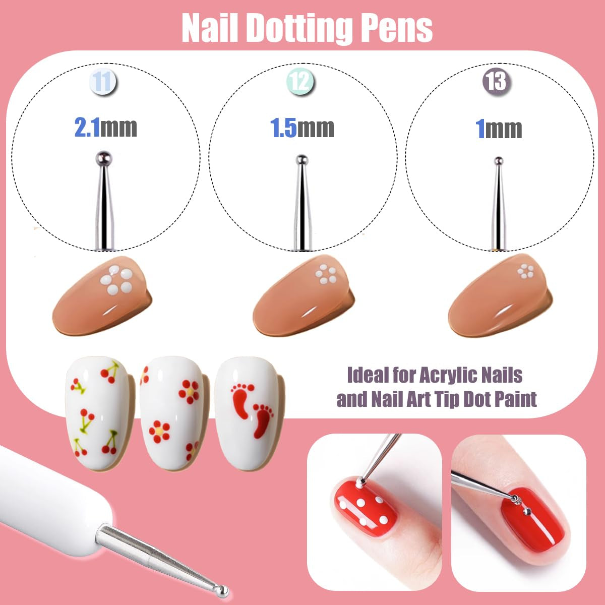 10 pièces Nail-Art-Pinsel, Nagel-Gel-Nagellack-Malpinsel, Zeichenstift, Nagel-Liner-Pinsel et Nagel-Dotting-Stift pour Gel-Nagellack, DIY, Manucure, Salon Zu Hause