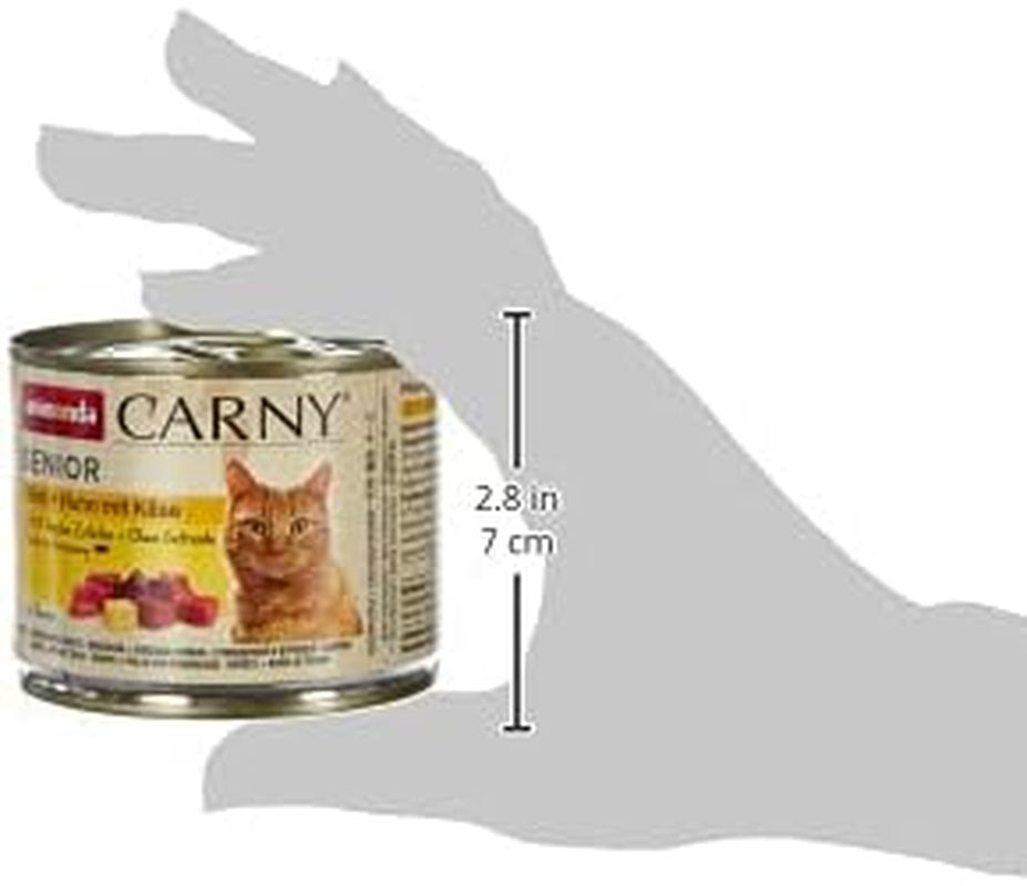 Animonda Carny Senior Nourriture humide pour chats au bœuf + poulet + fromage (6 x 200 g), nourriture humide sans céréales et sans sucre pour chats de 7 ans et plus, avec des ingrédients frais et carnés
