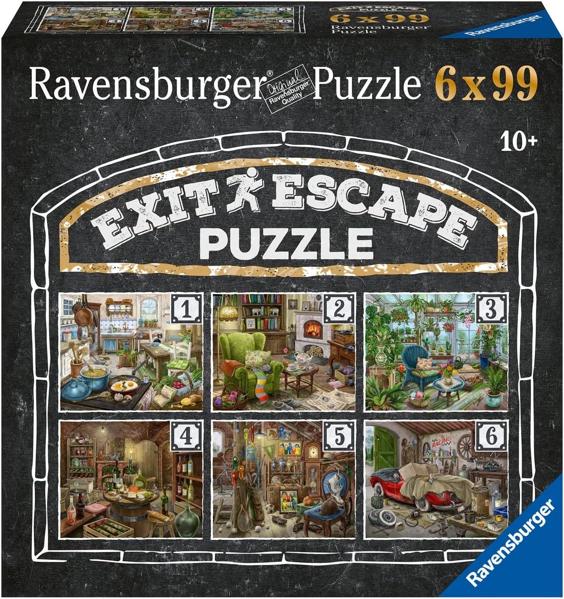 Ravensburger EXIT Puzzle - The Ghostly Manor House - 6X puzzle de 99 de piese pentru adulți și copii iubitori de puzzle cu vârsta de 10 ani și peste Puzzle Naty Shop Gotic