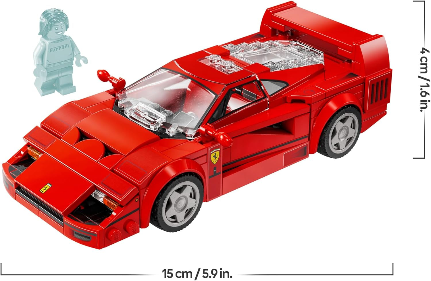 LEGO Speed Champions Ferrari F40 Supersportwagen, Spielset mit baubarem Spielzeugauto und Fahrer-Minifigur, Bauset zum Sammeln für Kinder, Geschenk für Jungen und Mädchen 76934