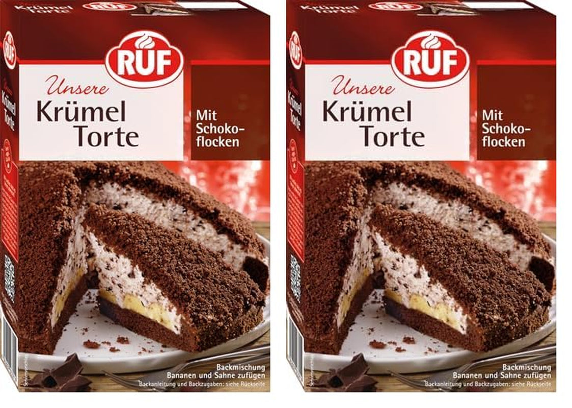 RUF Apfeltorte, Backmischung Für Eine Apfel-Torte Mit Sahne-Creme et Zimt-Zucker, Apfel-Zimt-Torte, Vegan Naty Shop Maulwurfkuchen 425 G (Packung Mit 2)