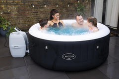 Pachet format din cada cu hidromasaj Lay-Z-SPA Miami AirJet™, 180 x 66 cm, 2-4 persoane, rotundă, neagră + husă termică Lay-Z-SPA Xtras EnergySense Ø 180 x 66 cm, rotundă