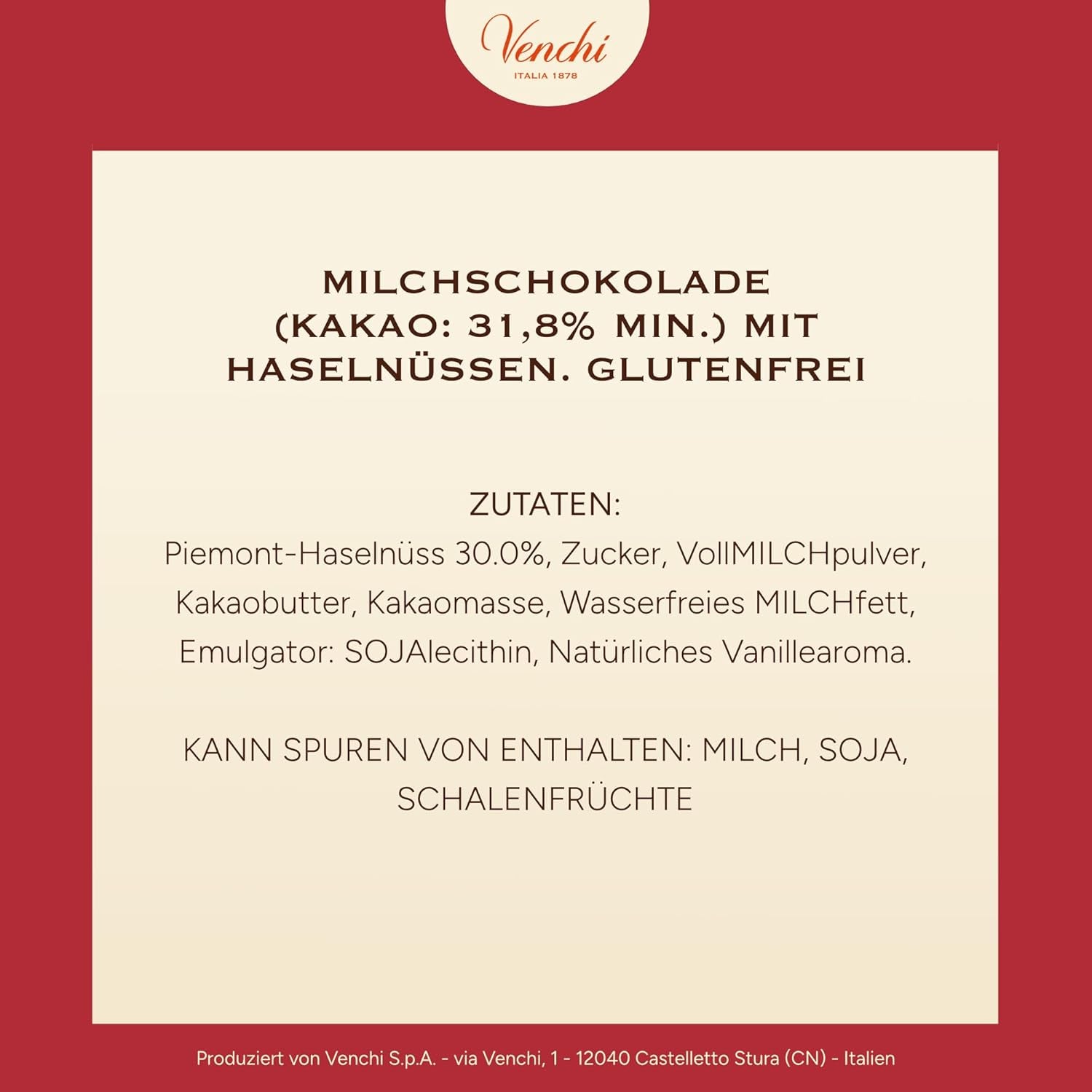 Venchi, Brutto&Buono, Barre de Chocolat au Lait en Forme de Sapin "Noisette de la Forêt du Piémont" Fait Main, 200g, Sans Gluten, Collection de Noël en Édition Limitée, Idée Cadeau