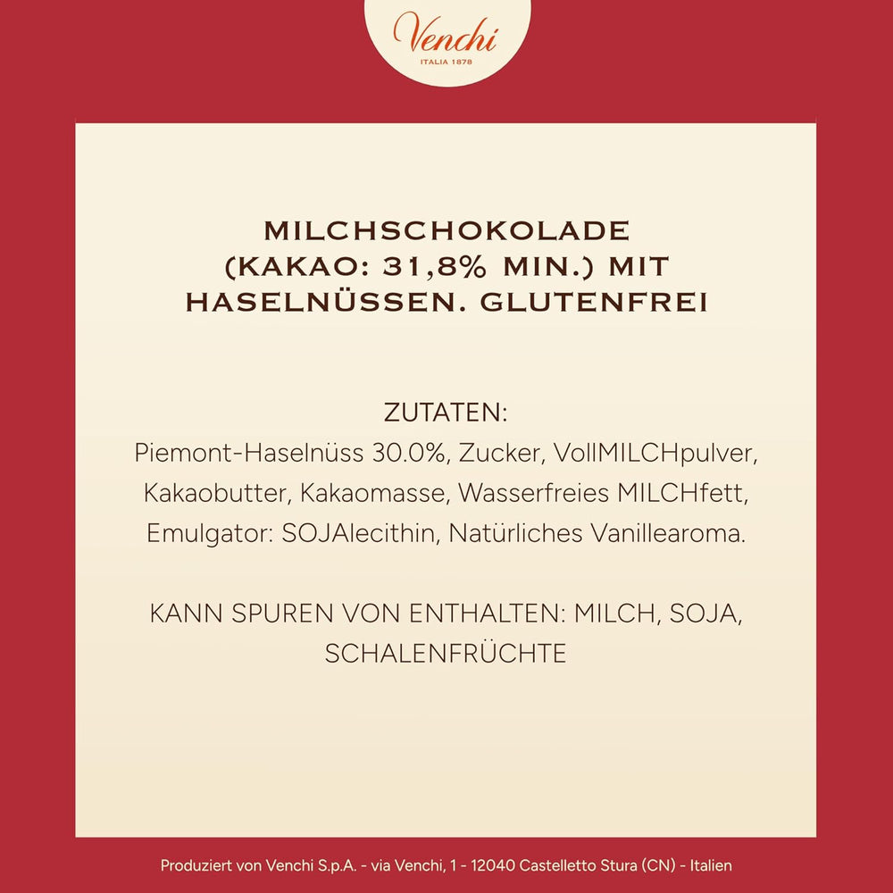 Venchi, Brutto&Buono, Barre de Chocolat au Lait en Forme de Sapin "Noisette de la Forêt du Piémont" Fait Main, 200g, Sans Gluten, Collection de Noël en Édition Limitée, Idée Cadeau