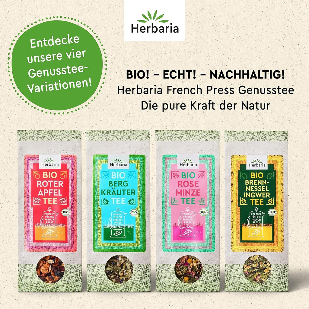 Amestec de ceai Herbaria trandafir-mentă bio 20 g - ceai din plante 100% bio - gust natural seducător și floral & numai ingrediente naturale - produs climatic neutru & ambalaj fără plastic