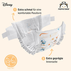 Marque Amazon : Mama Bear Disney Couches Ultra Dry, taille 3 (4-9 kg) – Boîte mensuelle, blanche, 172 unités (2 paquets de 86)