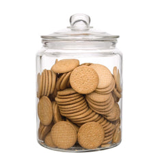 Pot à biscuits Olympia Biscotti avec couvercle 6,5 litres, verre transparent, dimensions : 293(H)x 200(Dia)mm - Bonbons, confiserie, céréales, pâtes, aliments secs - Style vintage, passe au lave-vaisselle, GM581 Naty Shop Boîtes de conservation des aliments
