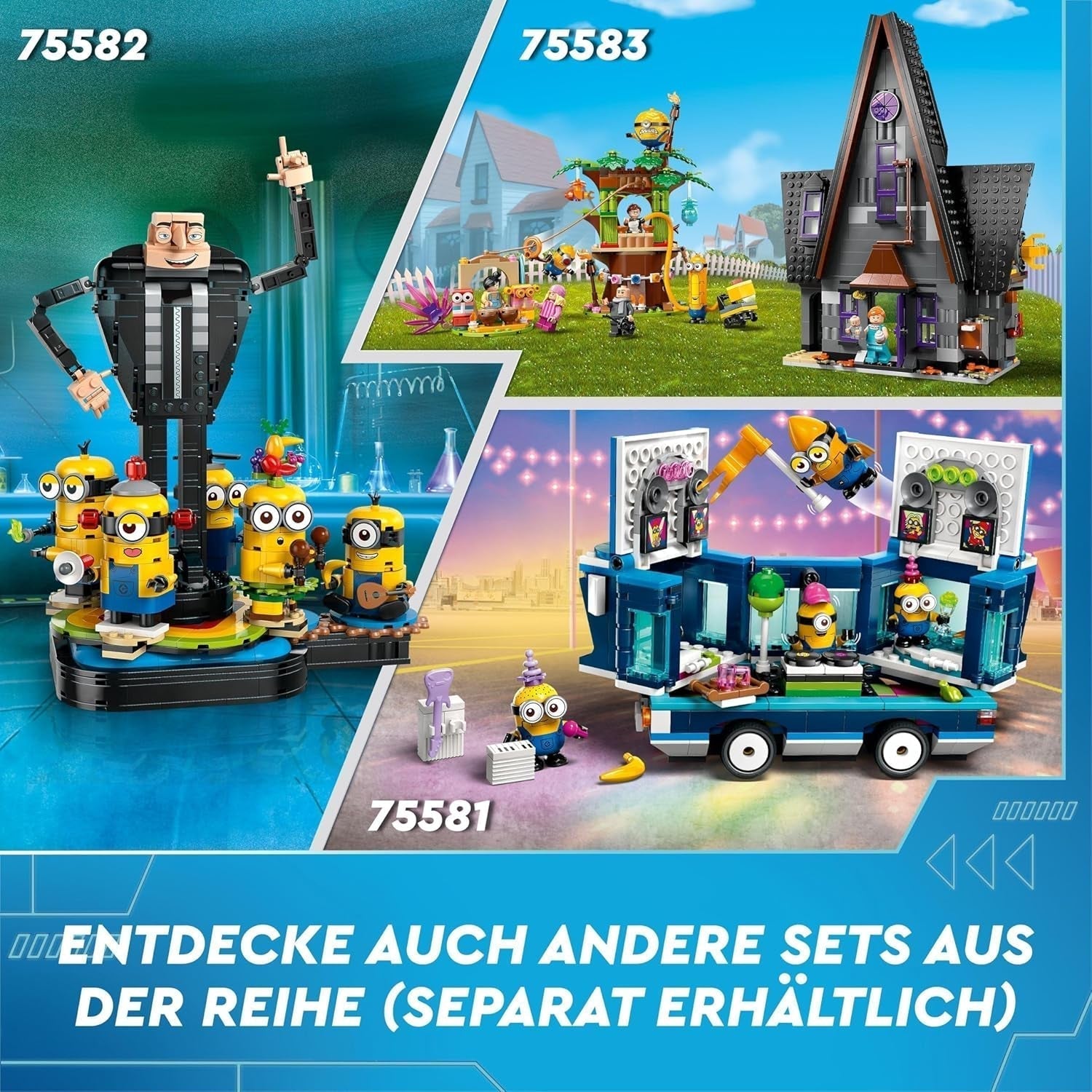 LEGO I - La villa familiale des 4 Grus et des Minions de Simply Incorrigible I - Ensemble de jeu du film Simply Incorrigible 4, jouet pour enfants, cadeau pour garçons et filles de 8 ans et plus 75583 Ensembles de construction Beuche den LEGO-Store
