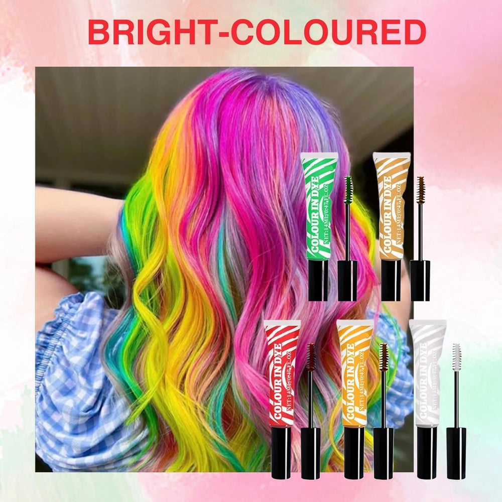 Teinture capillaire temporaire pour enfants, 5 couleurs, Mascara lavable, craie pour Salon de coiffure, boutique Naty