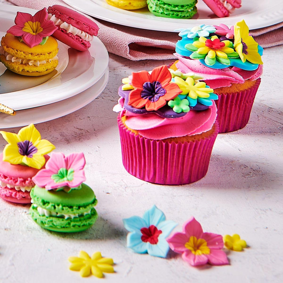 Colorant alimentar Funcakes Gel Pudră Roz: Colorant alimentar foarte concentrat pentru aluat, cremă, fondant, marțipan, produse de patiserie, dozare ușoară, picături individuale pentru a crea culori vibrante, Halal, 30 g