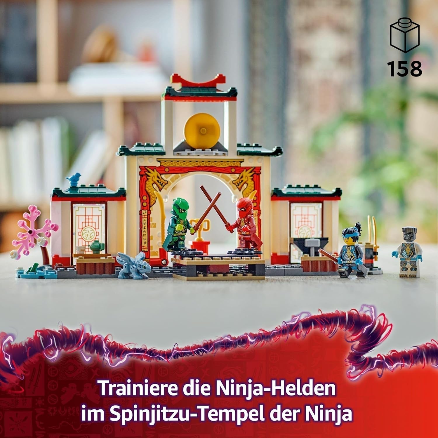 LEGO NINJAGO Spinjitzu Ninja Temple - Playset avec 4 figurines et 1 figurine de dragon - Jeu de construction - Cadeau de Noël ou d'anniversaire pour garçons et filles à partir de 4 ans 71831 Jeux de construction Besuche den LEGO-Store