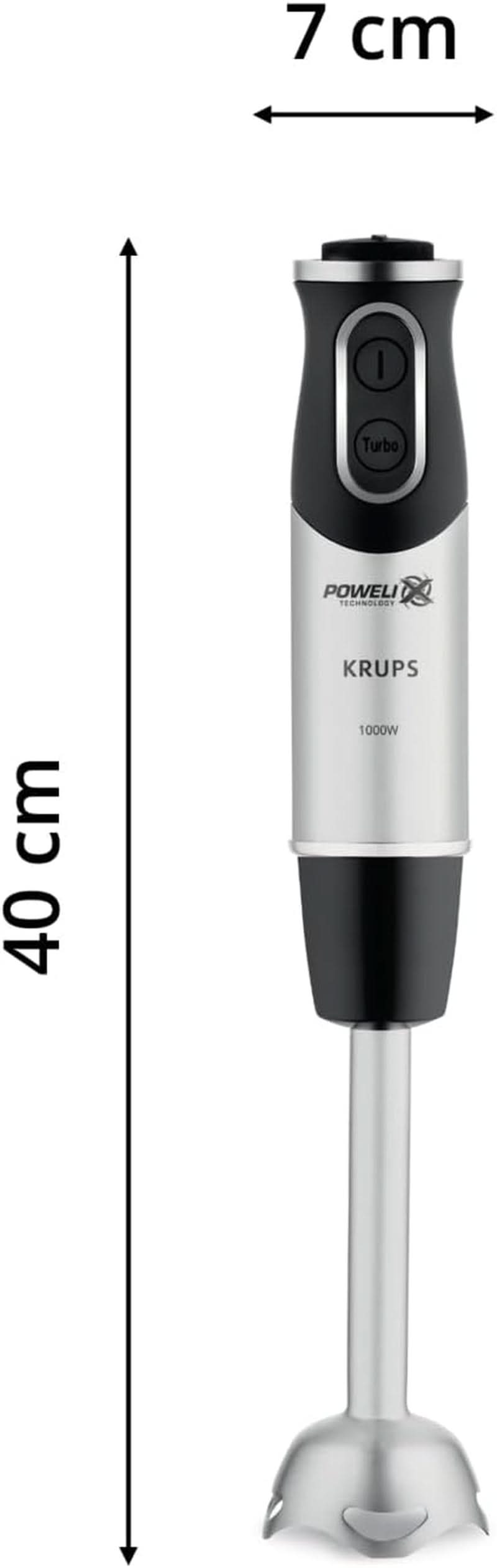 Krups Batteur sur socle Perfect Mix HZ6568 | Mélangeur | 1000 watts | Edelstahlfuss | 4 couteaux supplémentaires | Powelix Technologie | Schneebesen | 500 ml de vinaigrette | 800 Ml Messbecher | Cuisine Schwarz/Silber Naty Shop