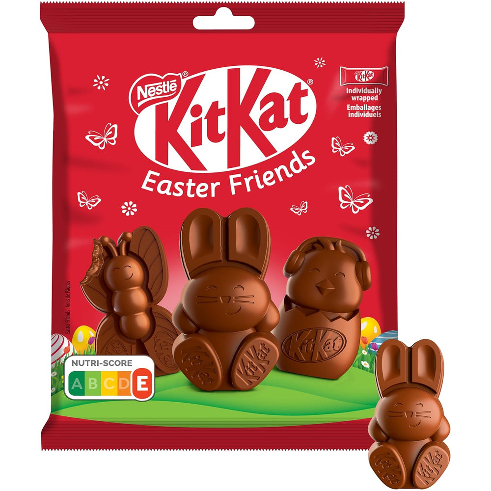 NESTLÉ Easter Friends Mini figurines de Pâques en chocolat au lait avec morceaux croquants, paquet de 2 (1 x 65 g)