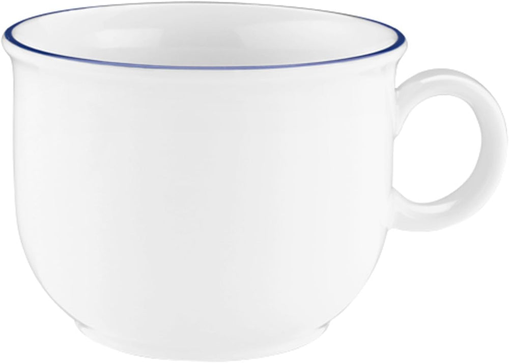 Service à café 18 pièces Seltmann Weiden | Série compacte, bord bleu | L'ensemble comprend 6 assiettes de petit-déjeuner, 6 tasses à café et 6 soucoupes, bleu