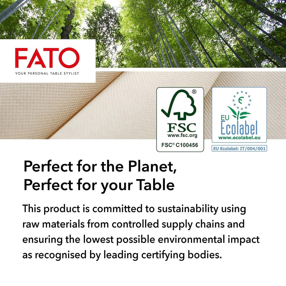 Fato - Serviettes en papier jetables naturelles à 4 plis, respectueuses de l'environnement, paquet de 40, taille 38 x 38, 2 épaisseurs, papier 100 % recyclé