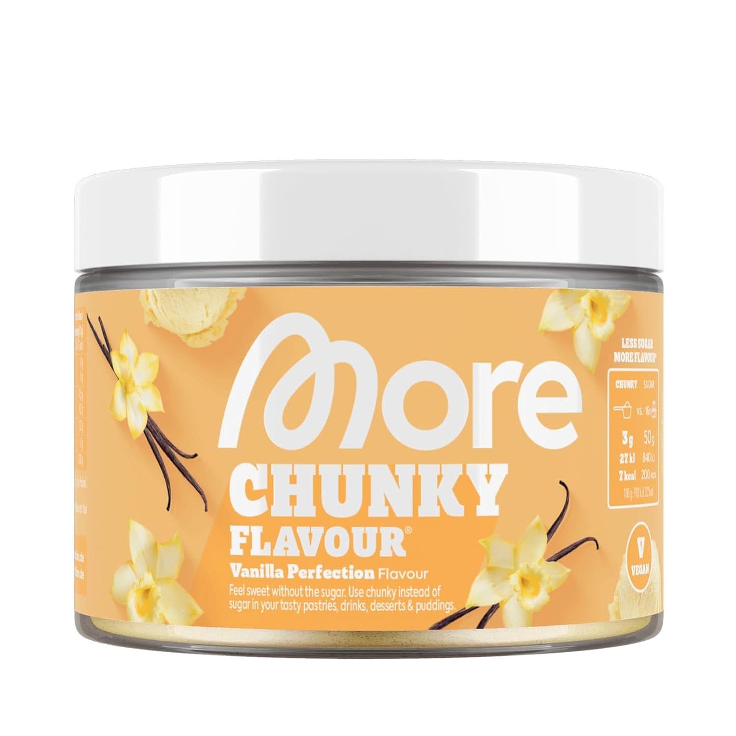 MORE Chunky Flavour, Blueberry Cheesecake, Pudră aromatizantă pentru îndulcire cu inulină și lactază, 150 grame Indulcitori Naty Shop 150 G (1Er Pack) Vanilla Perfection