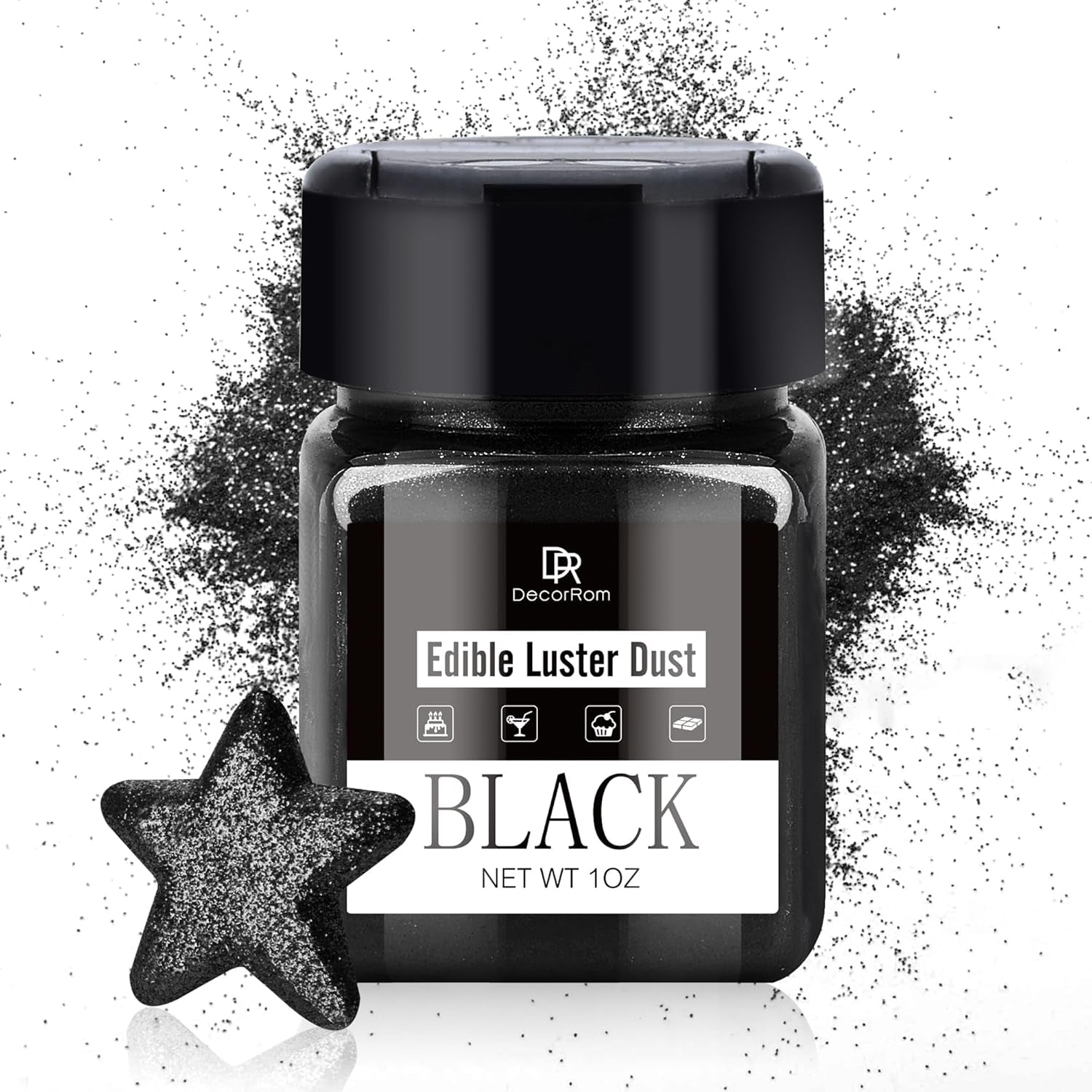 Paillettes comestibles – 4 couleurs de poussière de paillettes comestibles, poudre de paillettes pour boissons, gâteaux alimentaires – poudre de colorant alimentaire métallique, poudre de poussière pour décoration de gâteaux, bonbons, biscuits