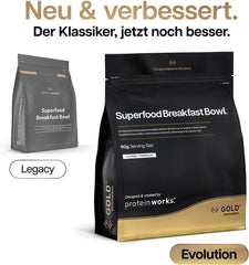 Les protéines fonctionnent | Superfood Breakfast - GOLD Innovation, céréales primées, muesli protéiné, riche en nutriments avec céréales, graines et avoine, riche en fibres, pomme et cannelle, 10 portions, 600 g