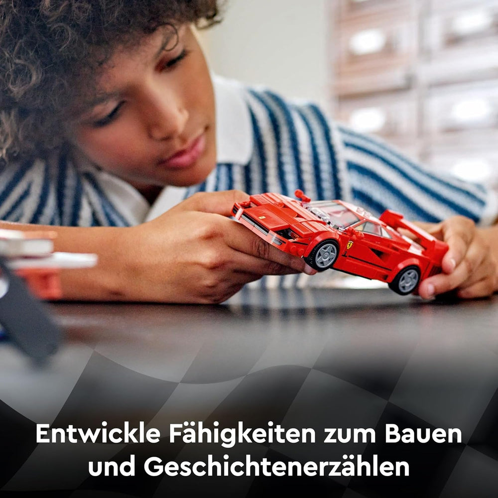 LEGO Speed Champions Ferrari F40 Supersportwagen, Spielset mit baubarem Spielzeugauto und Fahrer-Minifigur, Bauset zum Sammeln für Kinder, Geschenk für Jungen und Mädchen 76934