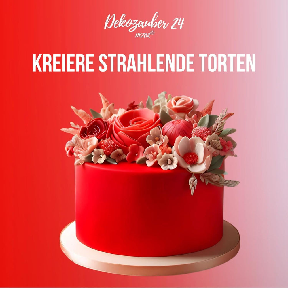 Dekozauber 24 Colorant Alimentaire Rouge, Gel, 30 g, Végétalien, Sans Sucre, Hautement Concentré, Colorant Alimentaire Rouge pour Fondant, Crème au Beurre, Boissons et Plus