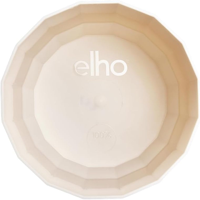 Pot rond elho Facet 23cm - pour l'intérieur - 100% plastique recyclé - Ø 22,7 x H 20,4 cm - Rose/Rose amande