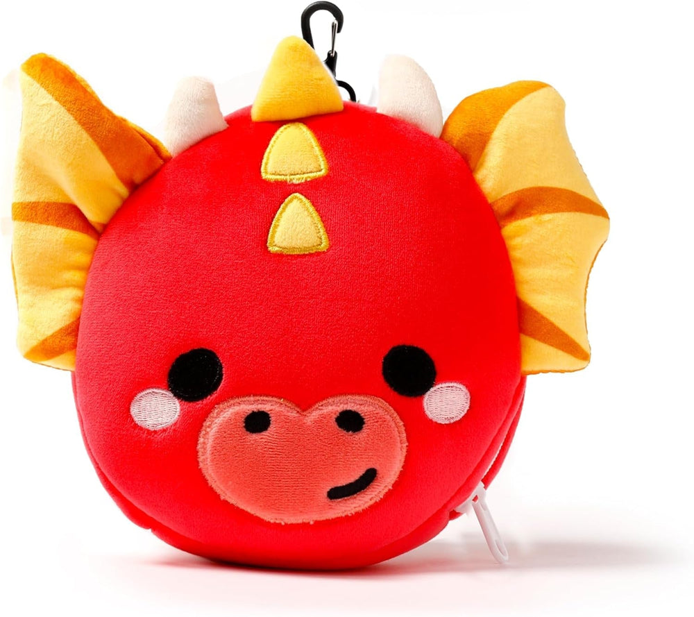 Puckator Relaxeazzz Adoramagics Oreiller de voyage rond en peluche et masque pour les yeux de dragon – Masque de sommeil en peluche pour avion – Oreiller de vol pour enfants et adultes – Masque de sommeil mignon Oreillers de voyage Naty Shop