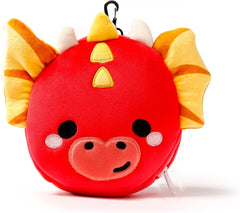 Puckator Relaxeazzz Adoramagics Oreiller de voyage rond en peluche et masque pour les yeux de dragon – Masque de sommeil en peluche pour avion – Oreiller de vol pour enfants et adultes – Masque de sommeil mignon Oreillers de voyage Naty Shop