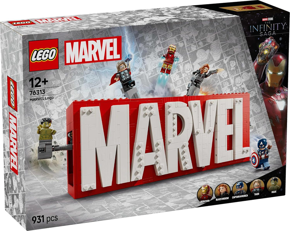 LEGO Marvel : Logo et figurines Marvel - Ensemble de collection Hulk, Thor, Iron Man, Black Widow et Captain America - Ensemble de construction de figurines Avengers - Cadeau pour garçons et filles à partir de 12 ans 76313 Jeux de construction Beuche den LEGO-Store