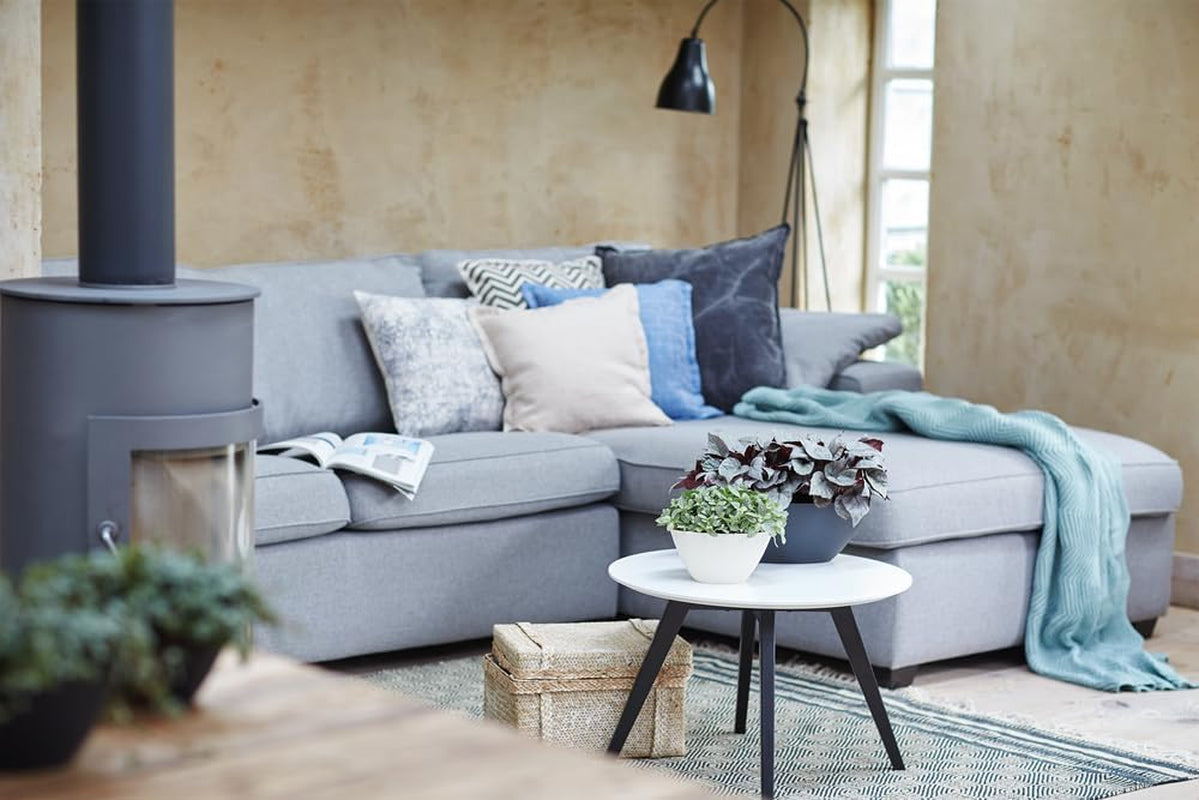 elho Brussels Oval 36 - Ghiveci de flori de interior - Ø 36,0 x Î 13,1 cm - Alb/Alb