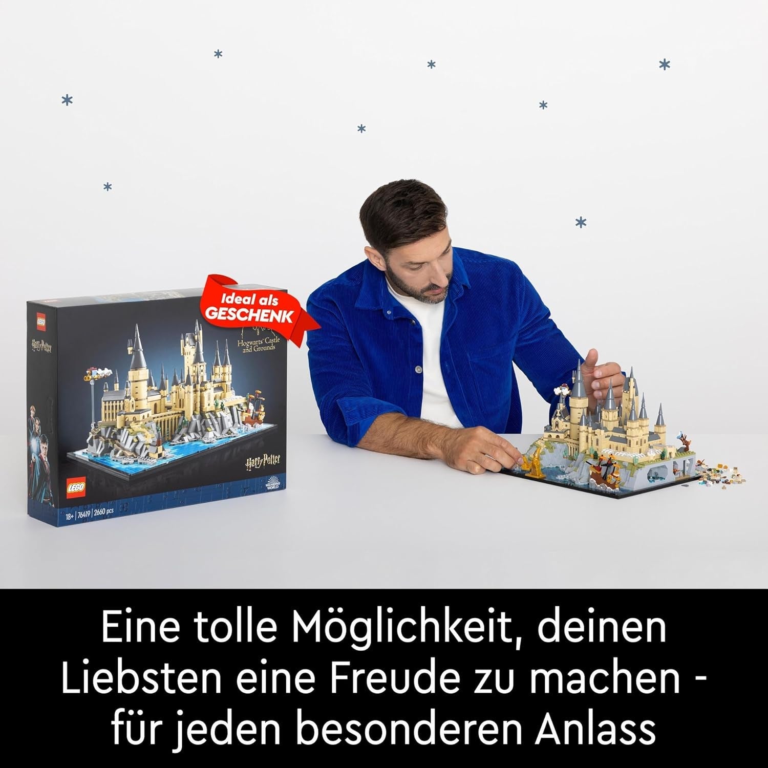 Château de Poudlard LEGO Harry Potter avec ailes de château - ensemble de collection pour adultes comprenant la tour principale et la tour astronomique, la chambre des secrets et une figurine d'architecte - cadeau pour femme - 76419 Jeux de construction Besuche den LEGO-Store