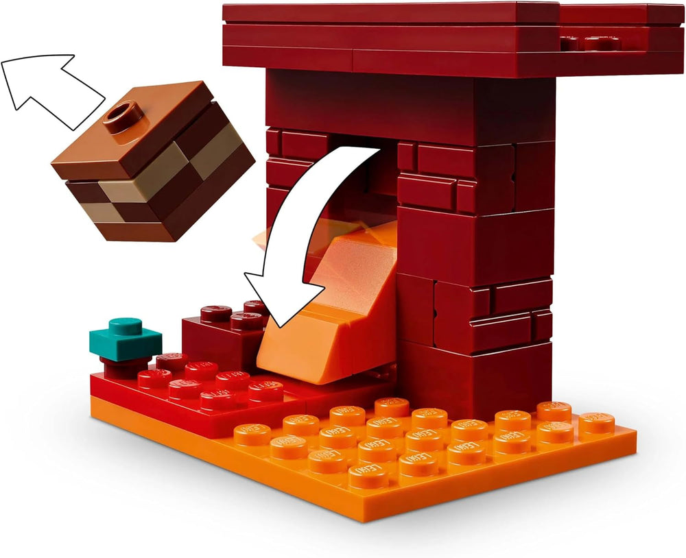 LEGO Minecraft Lava Duel of the Deep, jouet pour les fans de jeux vidéo, forteresse avec figurines dont Alex, Skeleton Wither, Lohe et Strider, cadeau pour filles et garçons de 6 ans 21266 Ensembles de construction Beuche den LEGO-Store