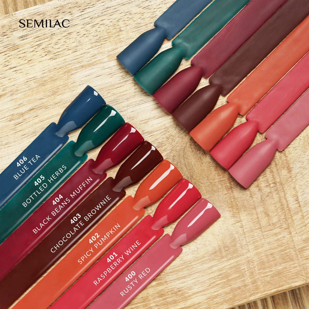 Oja UV Semilac Hybrid 400 Rusty Red 7ml, colecția Tastes of Fall