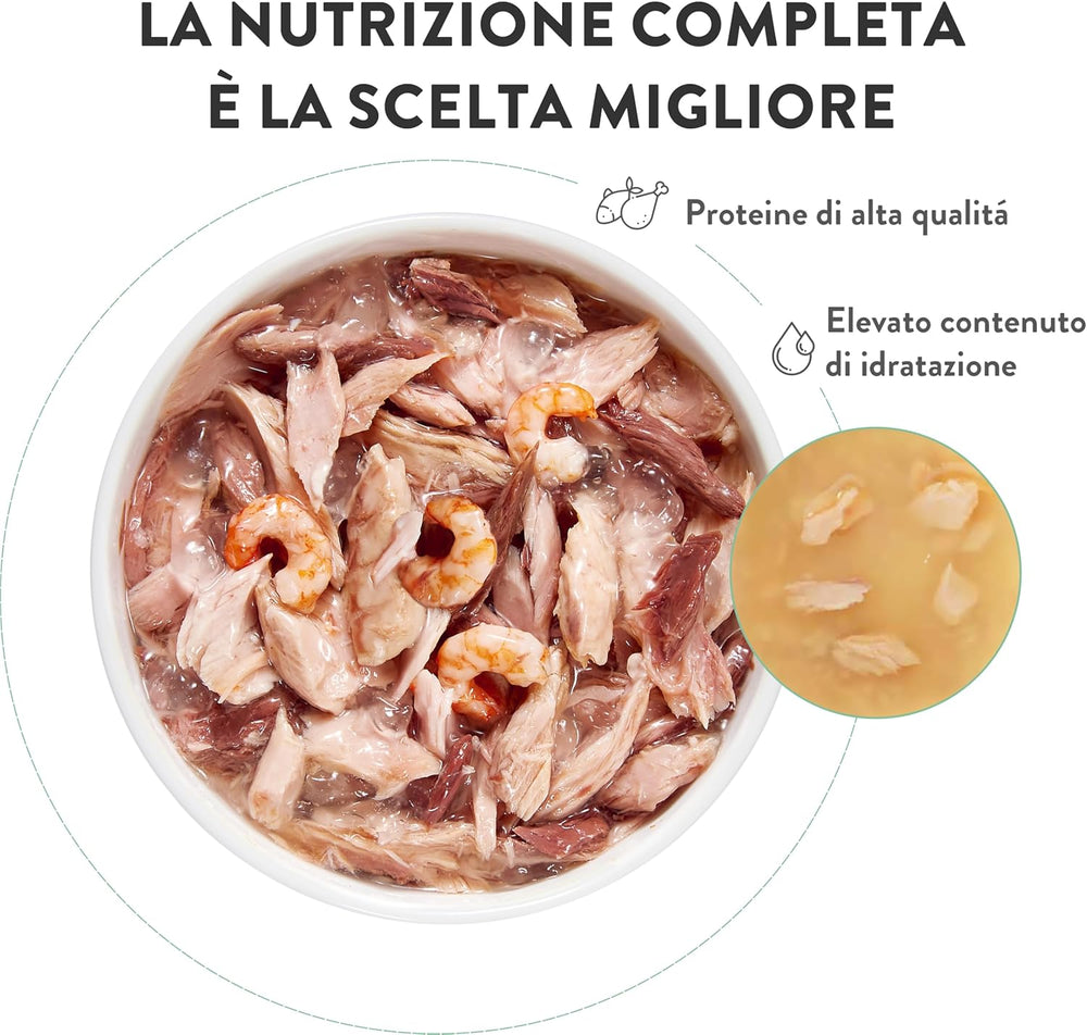 , Thon au poisson bleu en gelée, nourriture humide complète pour chat, en sachet, avec vitamines supplémentaires, 100% naturel, 6 x 85 g