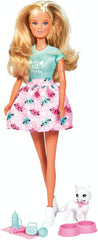 Simba 105733489 - Steffi Love Kitty Love, poupée dans une tenue moderne avec des robes douces à l'intérieur du monde, avec un viel Zubehör