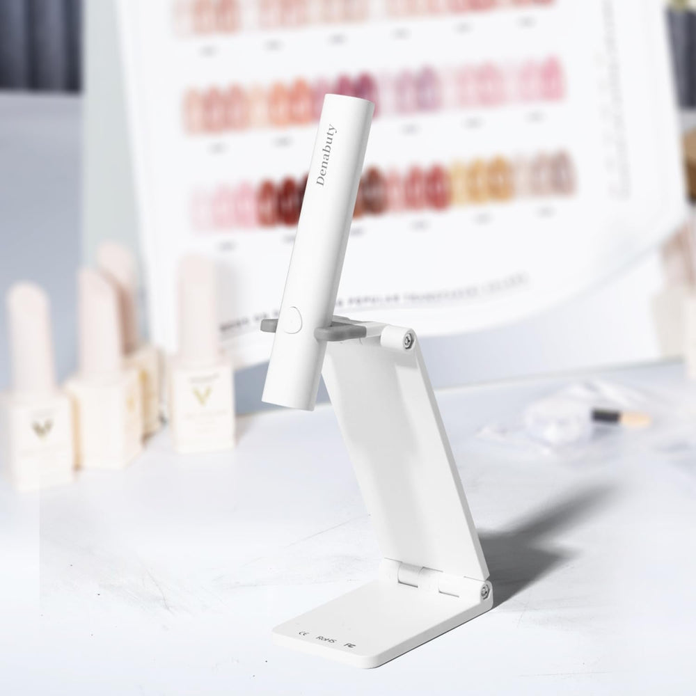 Denabuty UV Lampe Für Gelnägel, Mini U V LED Lampe Für Nägel Wiederaufladbar Mit Ständer Tragbare Kleine UV Nagellampe Für Gel Nagellack, Zum Aushärten Von Nagelkleber & Nail Tips Weiß
